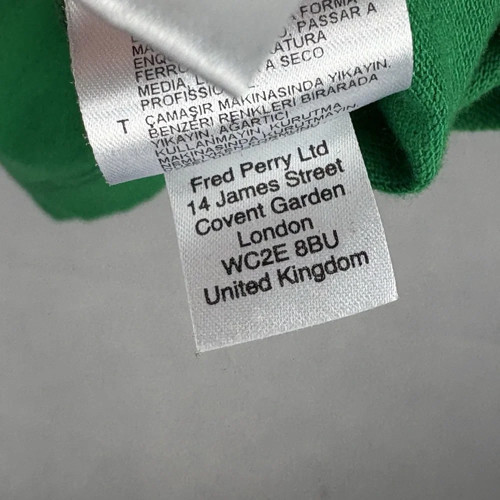 Raf Simons x Fred Perry Polo Shirt Men's 42 Medium Green Slim Fit Casual Preppy